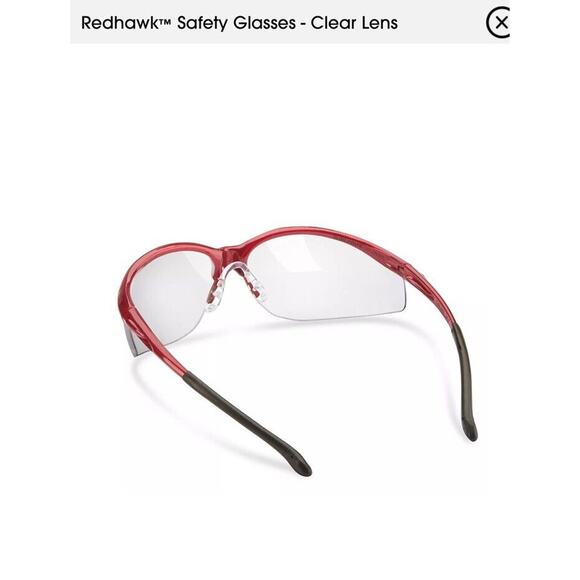 New Uline Redhawk Safety Glasses w/Clear Lens Red Frame - Picture 1 of 5